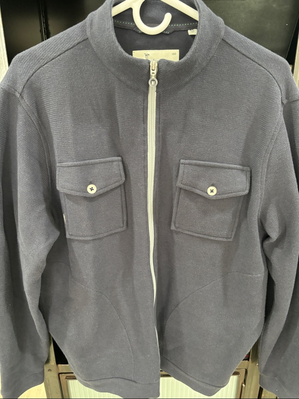 Linksoul Slate Blue Zip-Up Shirt Jacket